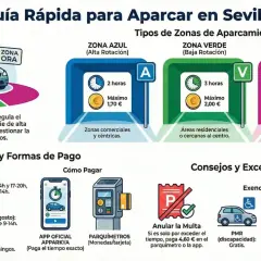 Guía rápida para aparcar en Sevilla: zonas azul, verde y mar, horarios, pagos y excepciones. Descubre wo am besten parken in Sevilla.