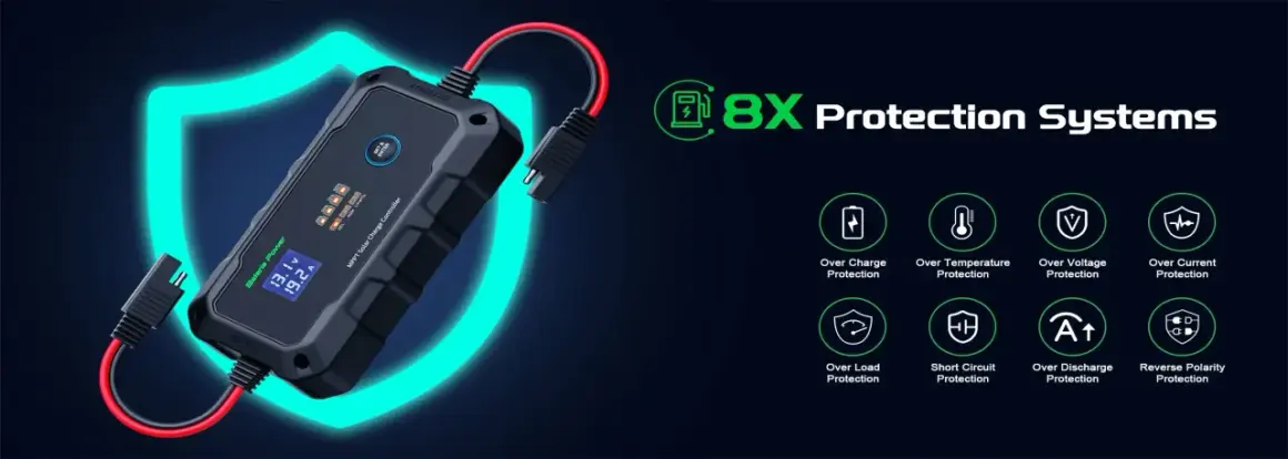 Controlador solar MPPT con 8X Protection Systems. Entiende la diferencia entre string y MPPT para optimizar tu energía.