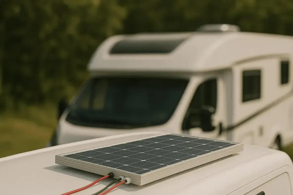 Placa solar instalada en autocaravana, lista para generar energía limpia en tus viajes.